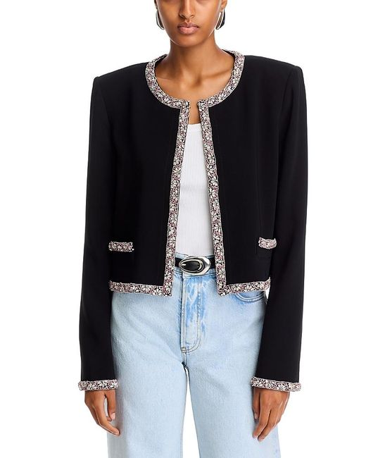 Cinq À Sept Black Sunburst Stacked Collarless Jacket