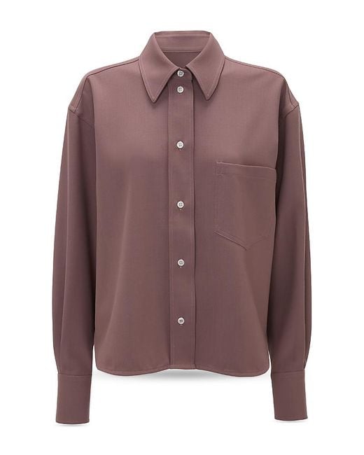 Victoria Beckham Brown Cropped Shirt