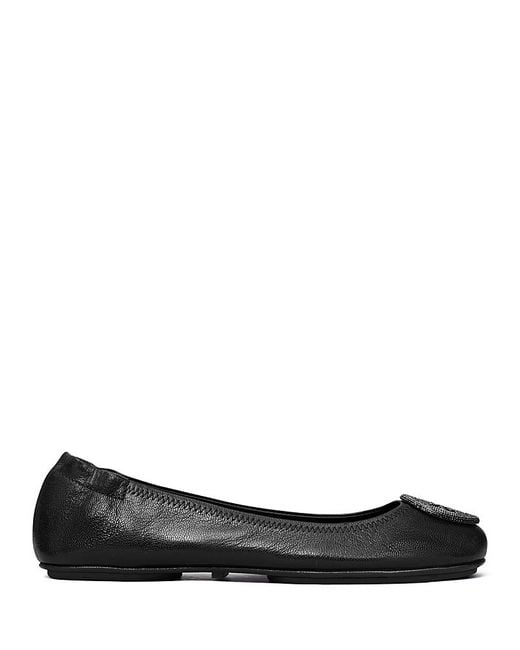 Tory Burch Black Minnie Travel Ballet Flats