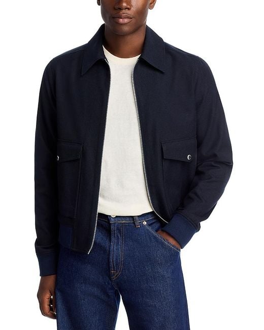 Paul Smith Blue Collared Zip Jacket for men