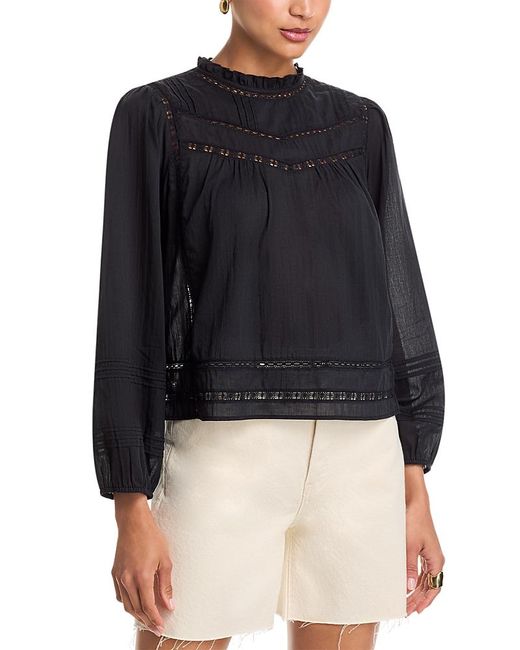 Rails Blue Reyna Lace Trim Top