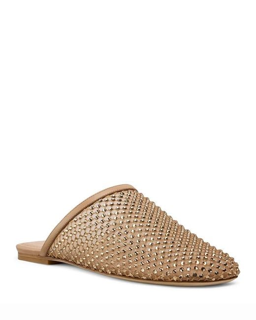 Stuart Weitzman Brown Bareitall Shine Mules