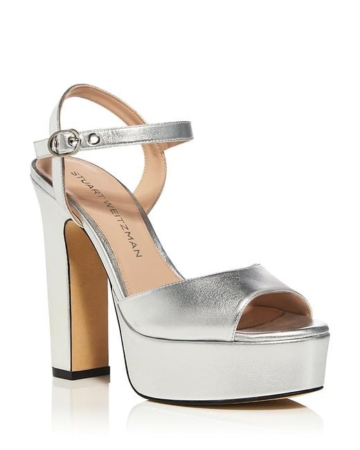 Stuart Weitzman Metallic Reade Platform Sandals