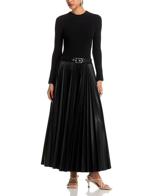 Jonathan Simkhai Black Abilene Mixed Media Maxi Dress