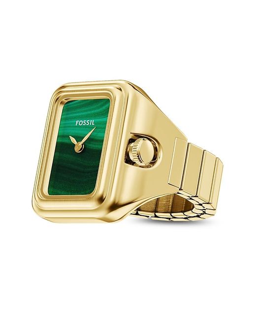 NWT Fossil Raquel Quartz Green Dial Ladies Watch Ring Fossil Raquel ES5448 Gold-Tone Stainless Steel Ring Watch  main image 4