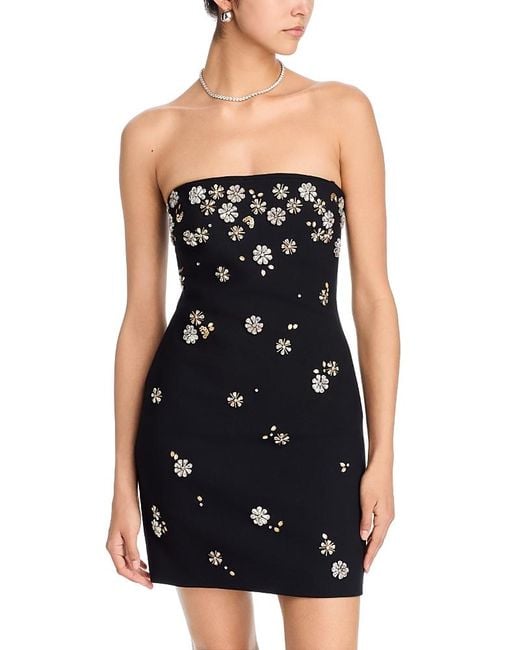 Cinq  Sept Women's Black Tumbling Flowers Mini Dress