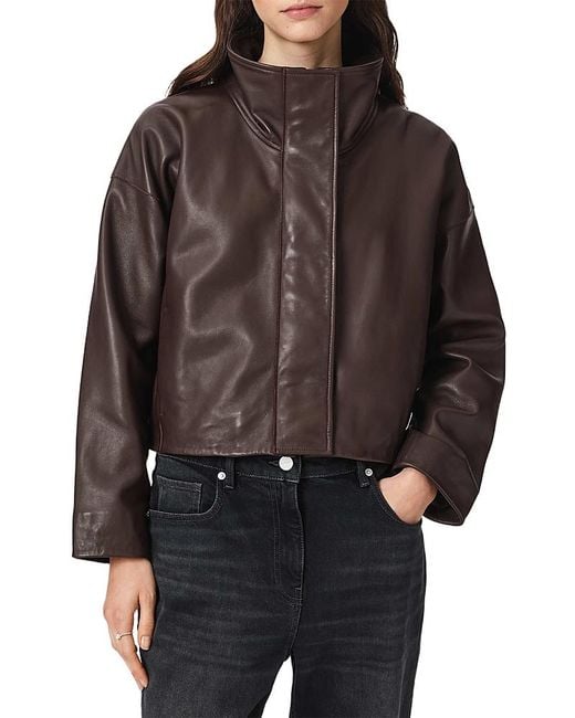 AllSaints Brown Ryder Leather Jacket