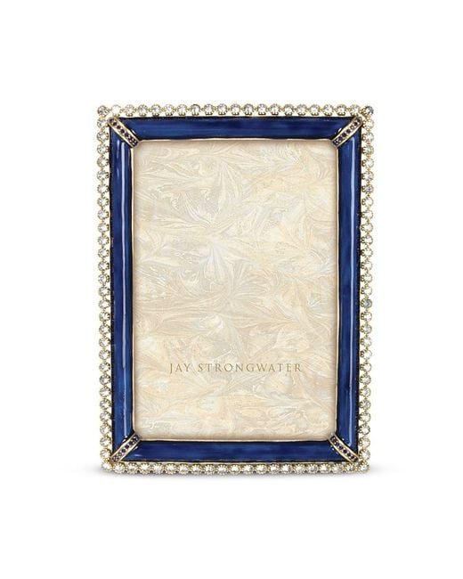 Jay Strongwater Blue Lorraine Stone Edge 4 X 6 Frame