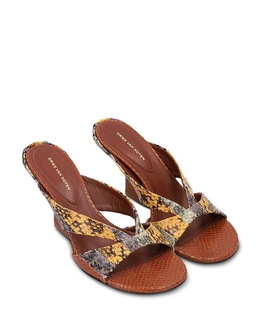 Dries Van Noten Brown Snake Sandals