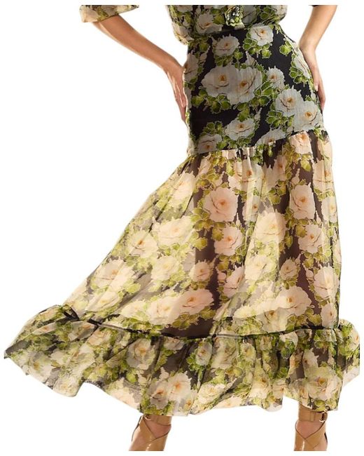 Cynthia Rowley Metallic Cornelia Silk Skirt