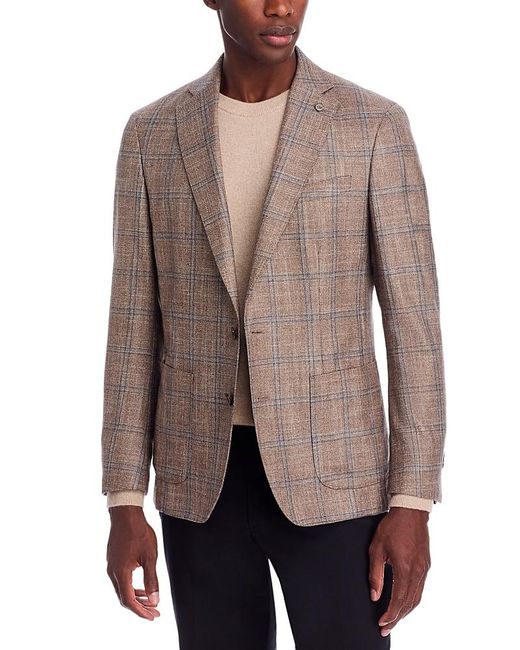Peter Millar Brown Crown Crafted Leroy Windowpane Soft Jacket for men