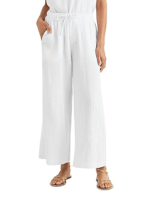Splendid White Gauze Pallazzo Pants