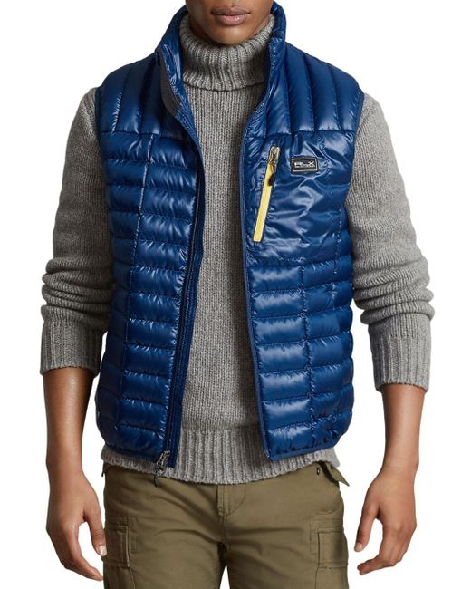 Polo Ralph Lauren Rlx Water Repellent Down Vest in Blue for Men Lyst