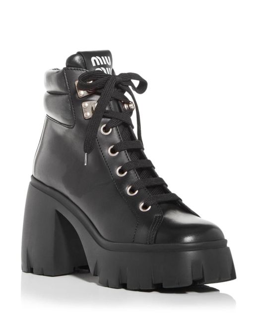 combat block heel boots