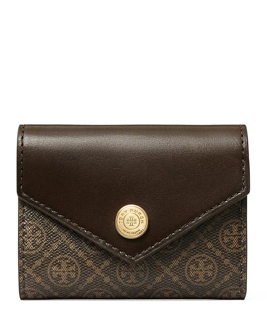 Tory Burch Black Small T Monogram Coated Canvas Envelope Wallet