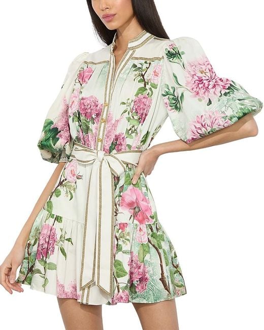 Alice + Olivia White Cora Cotton Mini Dress