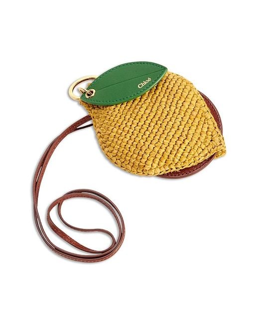 Chloé Metallic Lemon Raffia Bag Charm