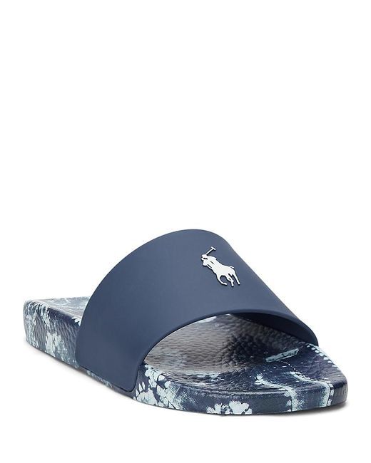 Polo Ralph Lauren Blue Scenic Print Floral Slides for men