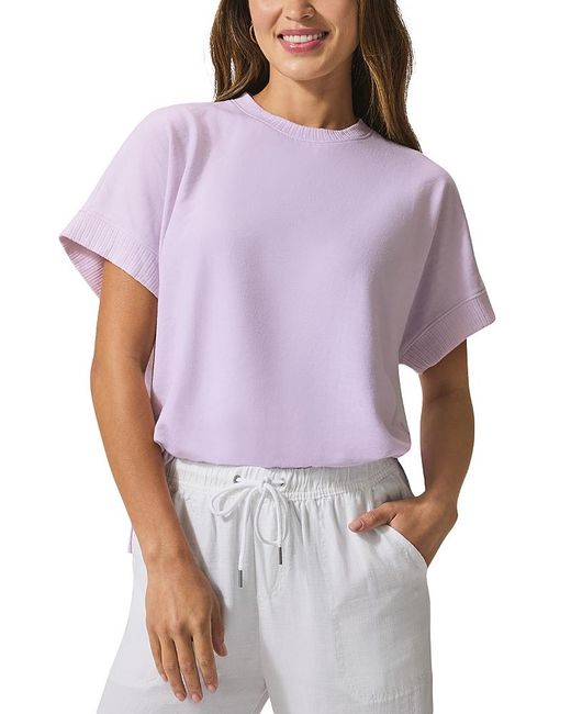 Splendid Women's Purple Supersoft Short Sleeve Sweatshirt