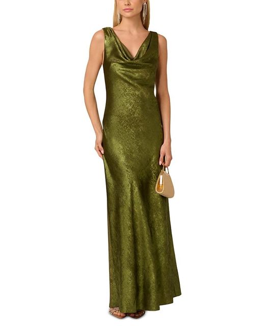 green emerald velvet dress Vintage Beaded Midi Fairy Dress With Sharkbite Hem In Olive-Olive / Regular  / 0
