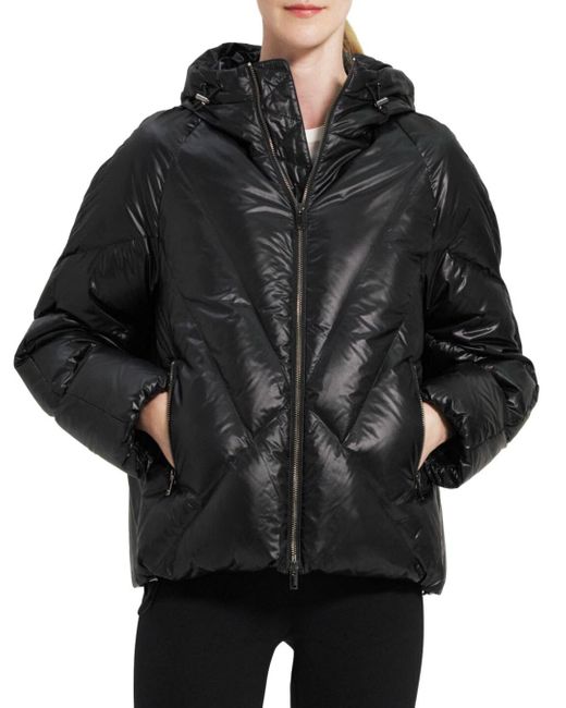 Theory Angular Quilted Puffer Jacket in Black Lyst Canada