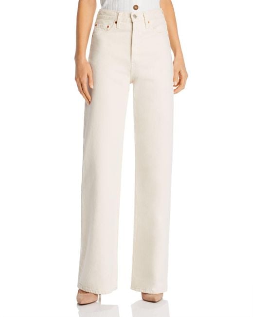 Levi's Ribcage Wide Leg Jeans In Icy Ecru in Natural Lyst