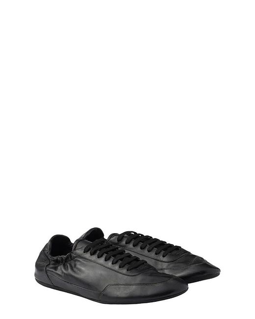 Prada Black Collapse Leather Sneakers for men
