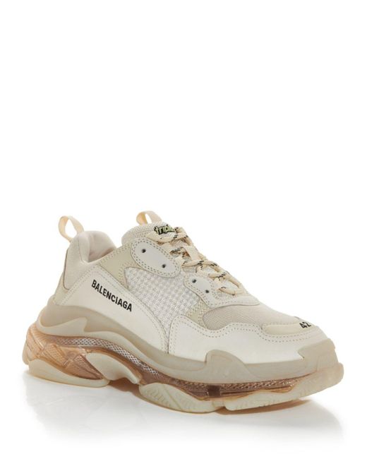 balenciaga triple s white clear sole