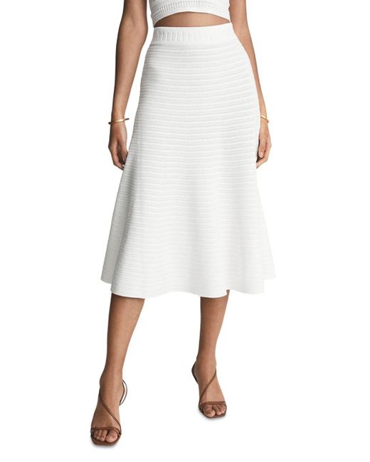 Reiss Lizzie Cotton Crochet Midi Skirt in White Lyst