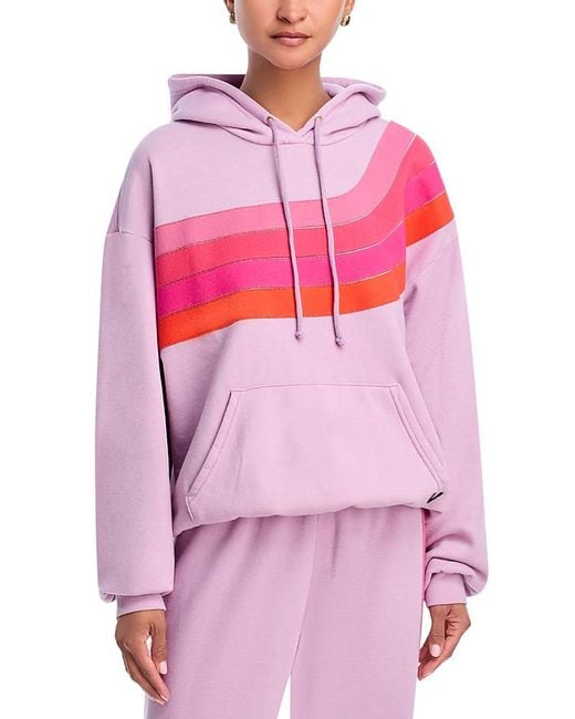 Aviator Nation Women's Pink Wave Pullover Hoodie