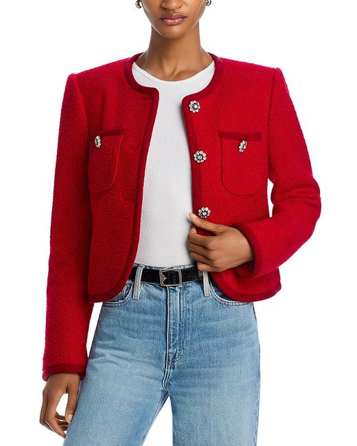 Cinq À Sept Red Junia Collarless Jacket