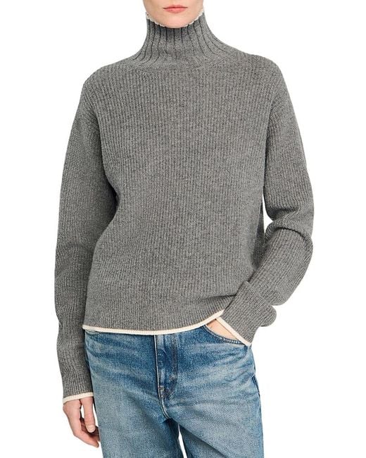 Sandro Women's Gray Julian Turtleneck Sweater
