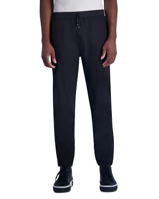 Karl Lagerfeld Blue Lm4 Nylon Blend Mesh Trimmed Slim Fit Track Pants for men