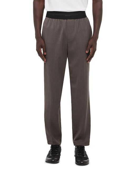 Helmut Lang Gray Tapered Fit Wool Track Pants for men