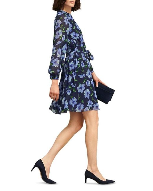 hobbs blue floral dress Hobbs Liberty Silk Floral Dress Pale Blue Multi Size 18