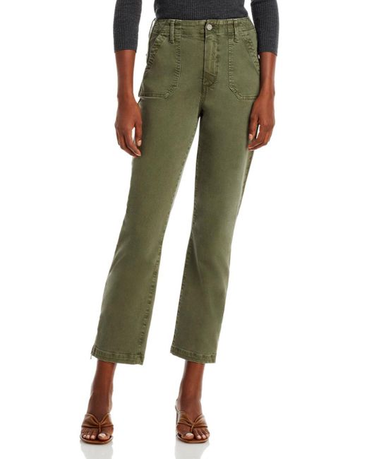 PAIGE Crush High Rise Straight Leg Jeans In Vintage Ivy Green | Lyst