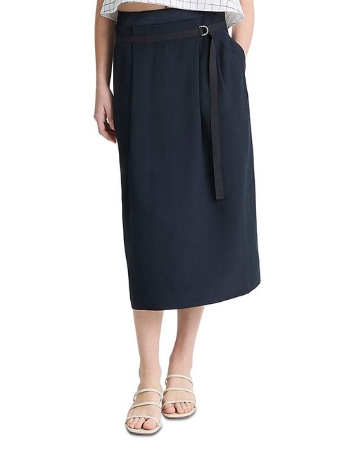 Vince Blue Double Waistband D Ring Skirt
