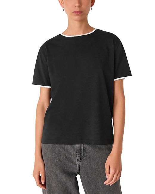Whistles Black Tipped Tee