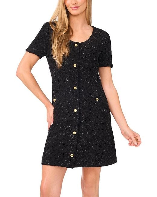 Ted Baker Black Tweska Button Down Mini Dress