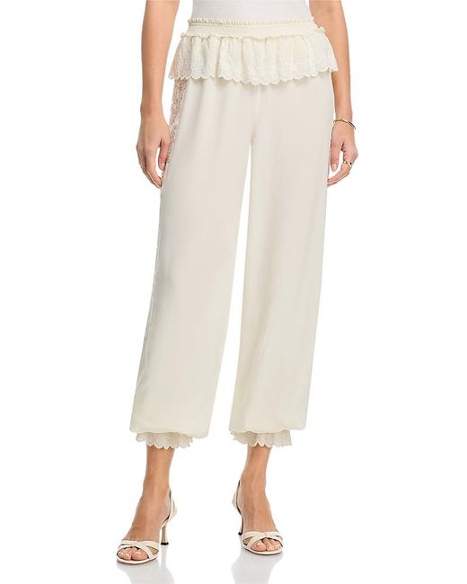 LoveShackFancy Natural Clyra Silk Pants
