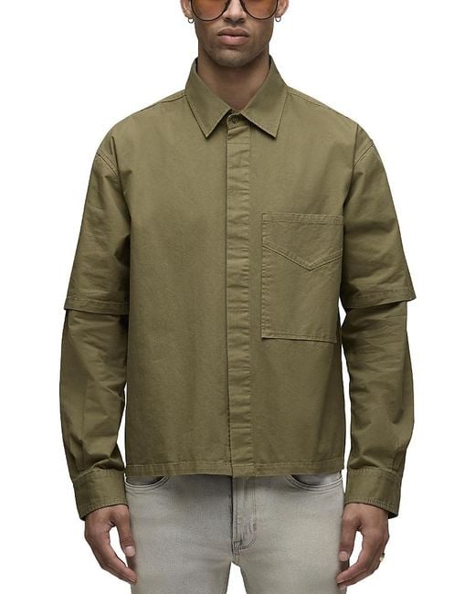 Hudson Green Rex Layered Button Front Shirt for men