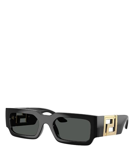 Versace Black Rectangular Sunglasses, 54Mm