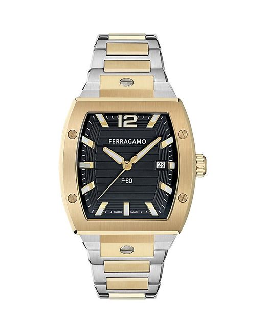 Ferragamo Metallic F-80 Tonneau Watch, 42 X 41.8Mm for men