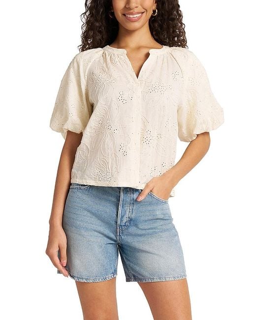 Matty M Blue Viola Bubble Sleeve Top
