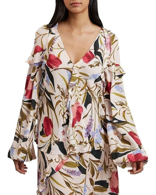 Ted Baker Red Minasa Ruffled Top