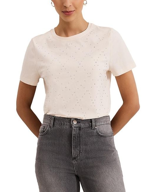 Phase Eight White Jada Stud Tee