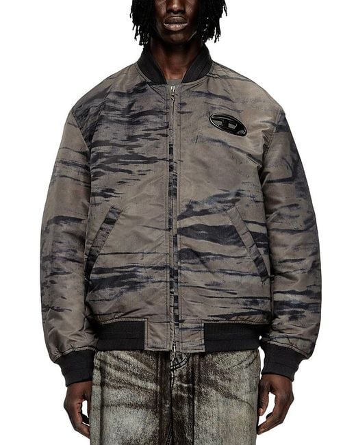 DIESEL Gray Bomber Jackets for men