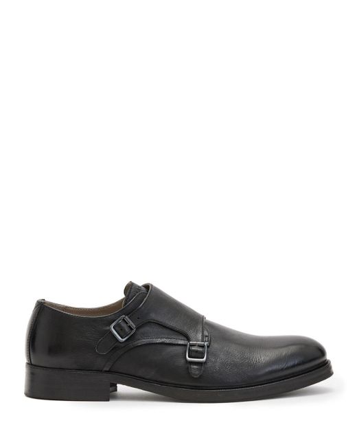 AllSaints Dalton Monk Strap Shoes in Black for Men | Lyst