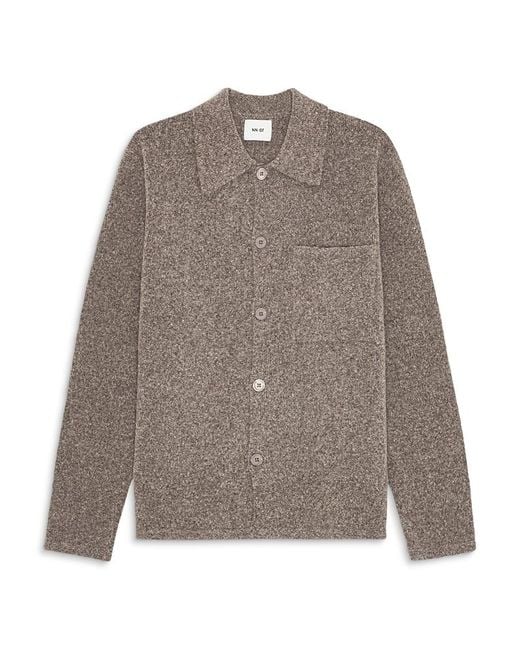 NN07 Brown Jonas Button Front Cardigan for men
