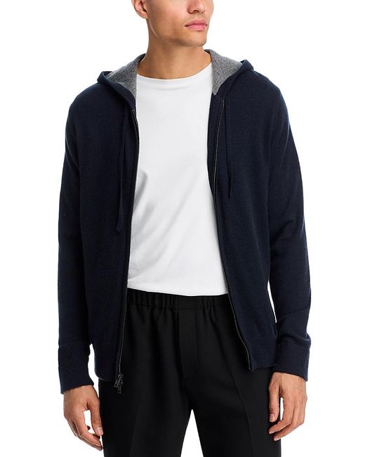 Vince Men's Blue Cashmere Zipper Hoodie